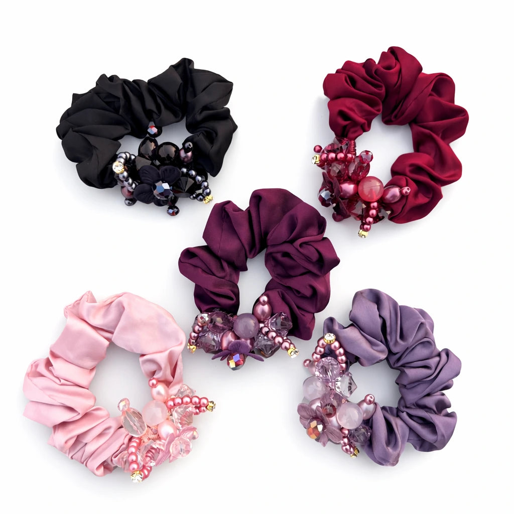 Satin Jewel Scrunchie