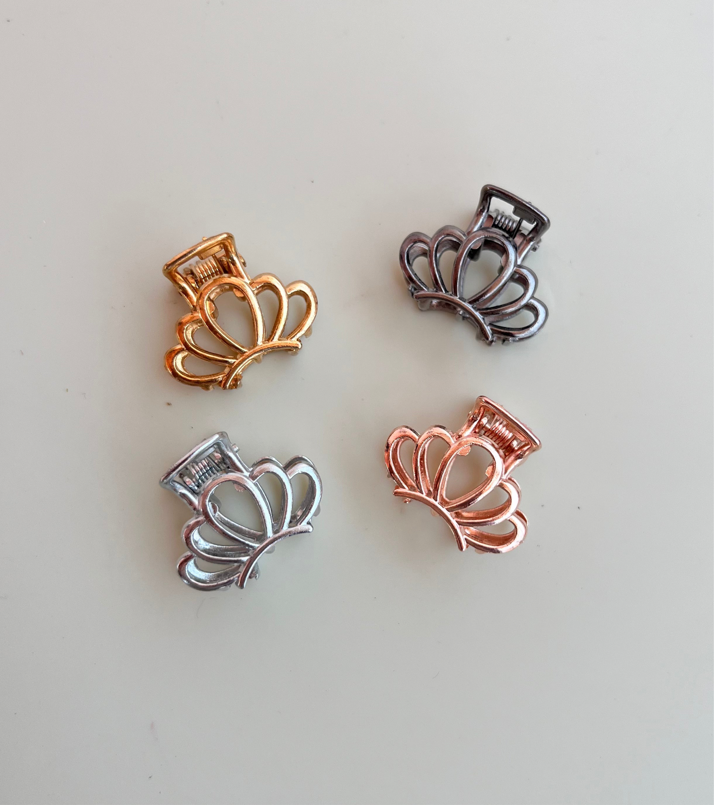 Crown Metal Hair Claw(Small) - Combo