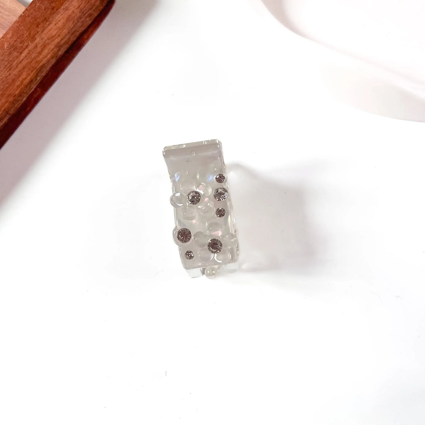 Flower Crystal Catch Clip - 3.5cm