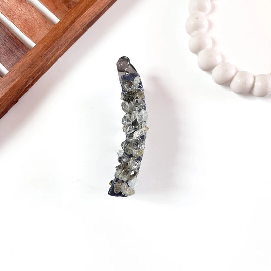 Gemstone Chip Lock Banana Clip -10cm