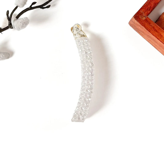 Crystal white rhinestone banana clip for weddings and parties
