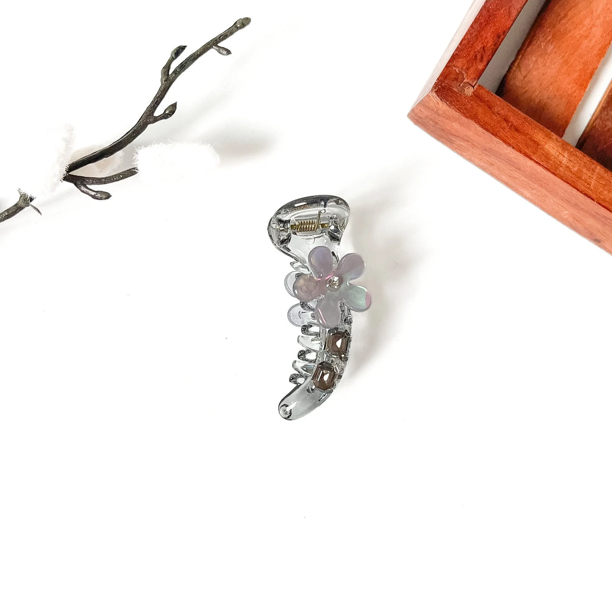 Garden Mirchi Open Banana Clip 6cm Grey