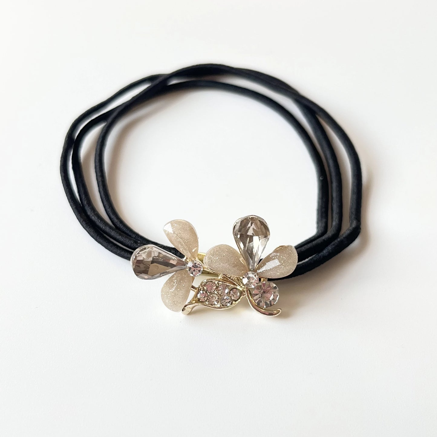 Petal Leaf Hair Tie Grey