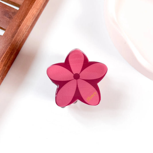 Hot pink plumeria flower claw clip large floral claw clip for women
