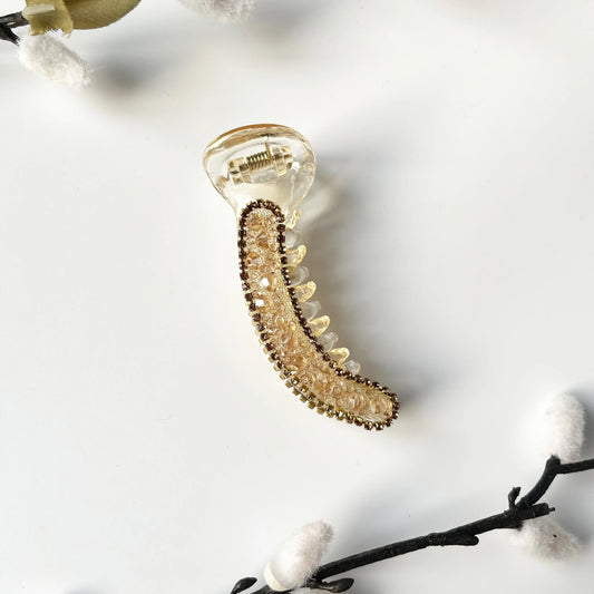Crystal Banana Clip (8cm) Gold