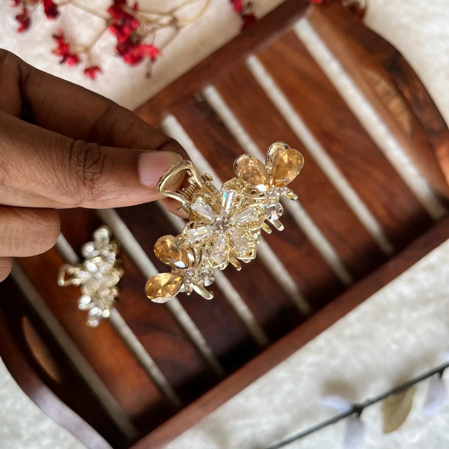 Crystal Petal Claw Gold