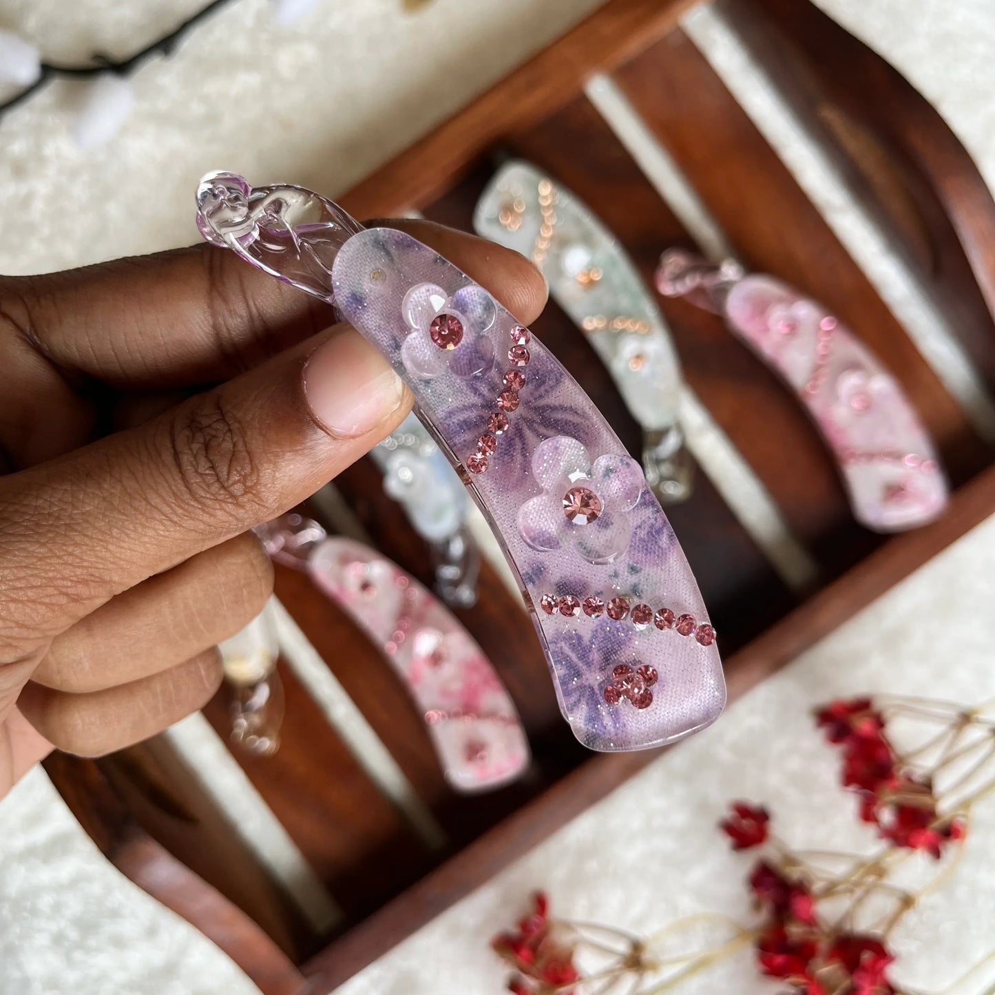 Bloom Banana Clip - 9cm Purple