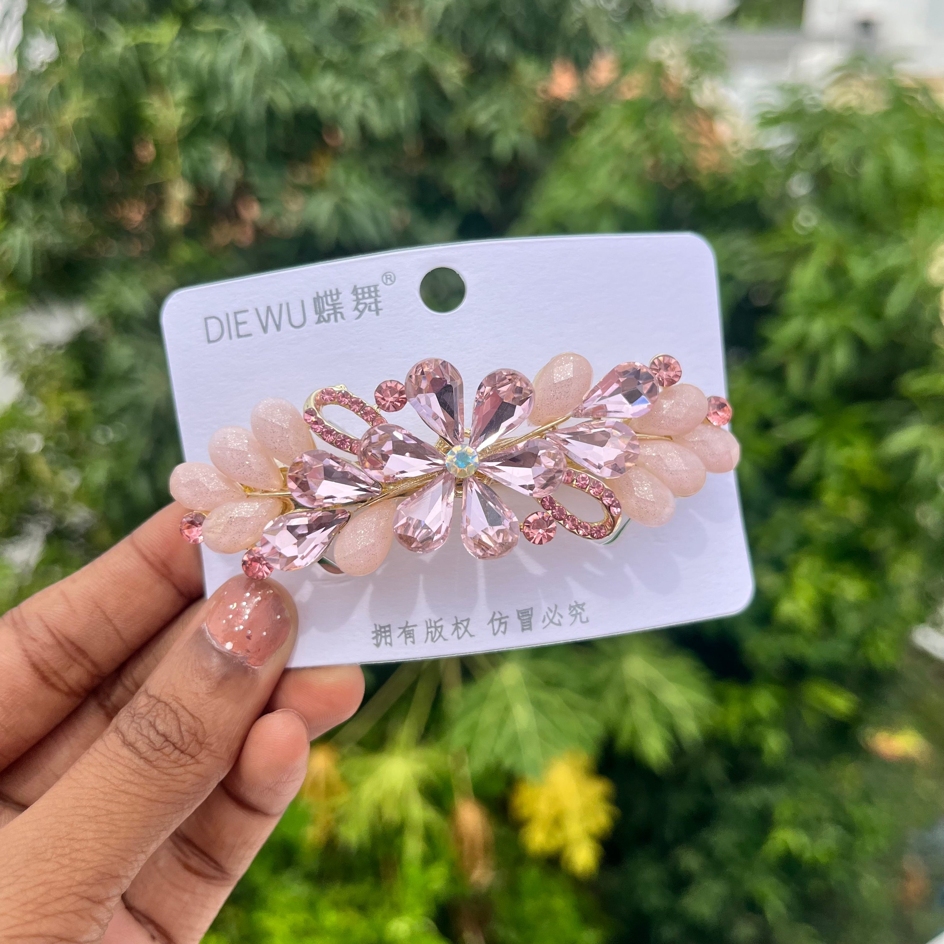 Crystal Petal Center Clip