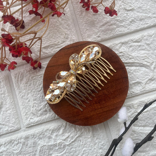 Butterfly Crystal Hair Comb - Kaithogai