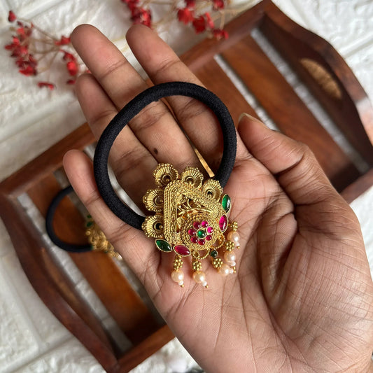 Antique Hair Tie Pink - Green