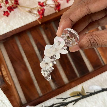 Ribbon Banana Clip (6cm) White