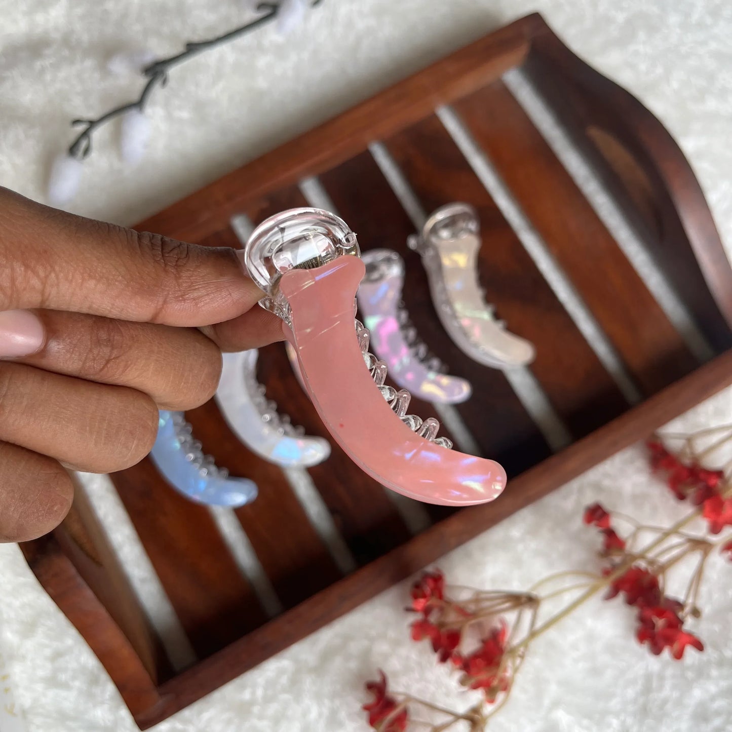 Frosted Banana Clip - S Pink