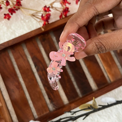 Ribbon Banana Clip (6cm) Pink