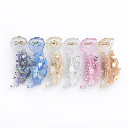 Crystal Petal Banana Hair Clip – Elegant 8cm