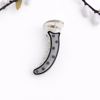 Polka Chic Banana Clip (8cm) Black