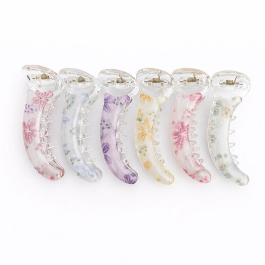 Floral Frost Banana Clip (8cm)