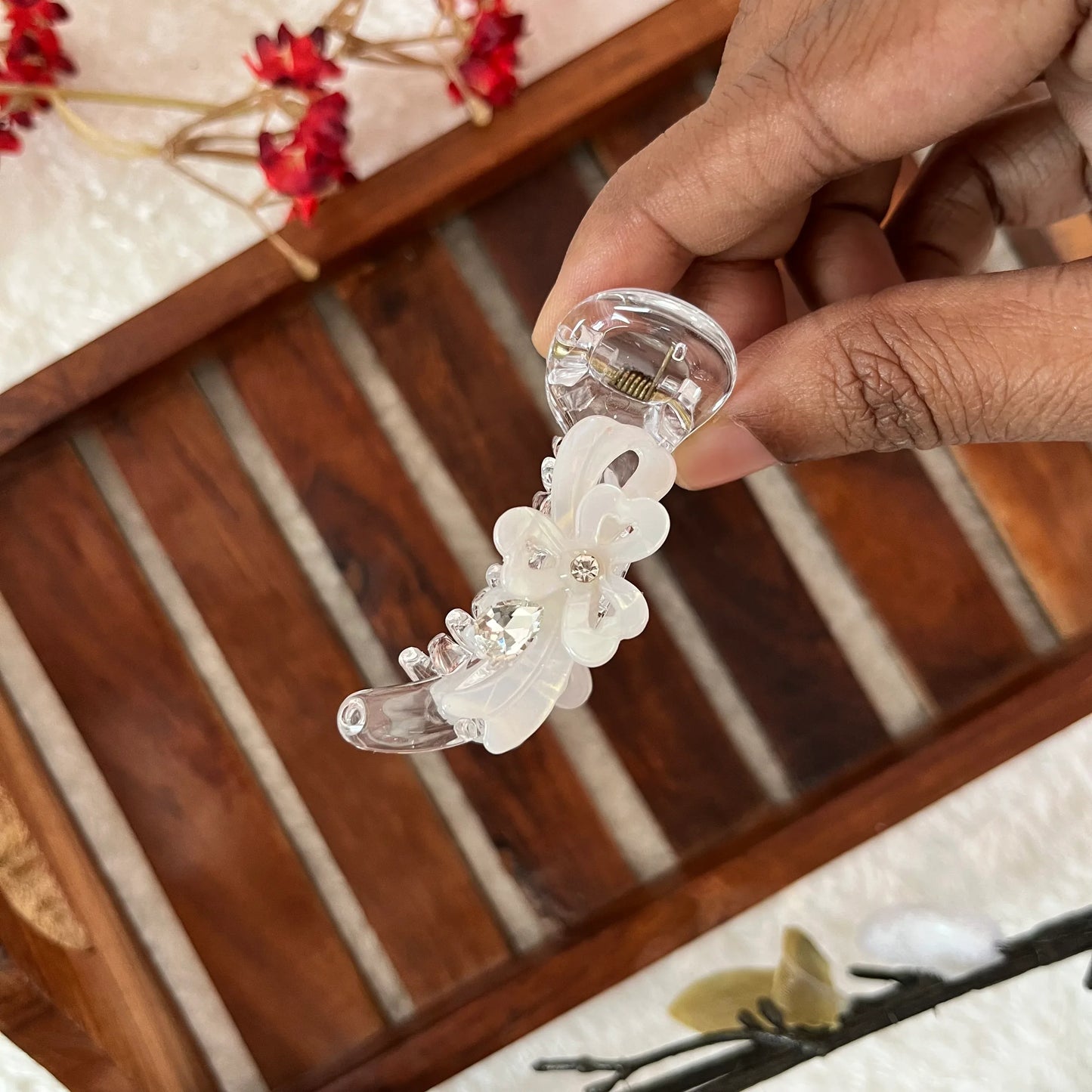 Garden Banana Clip (6cm) White