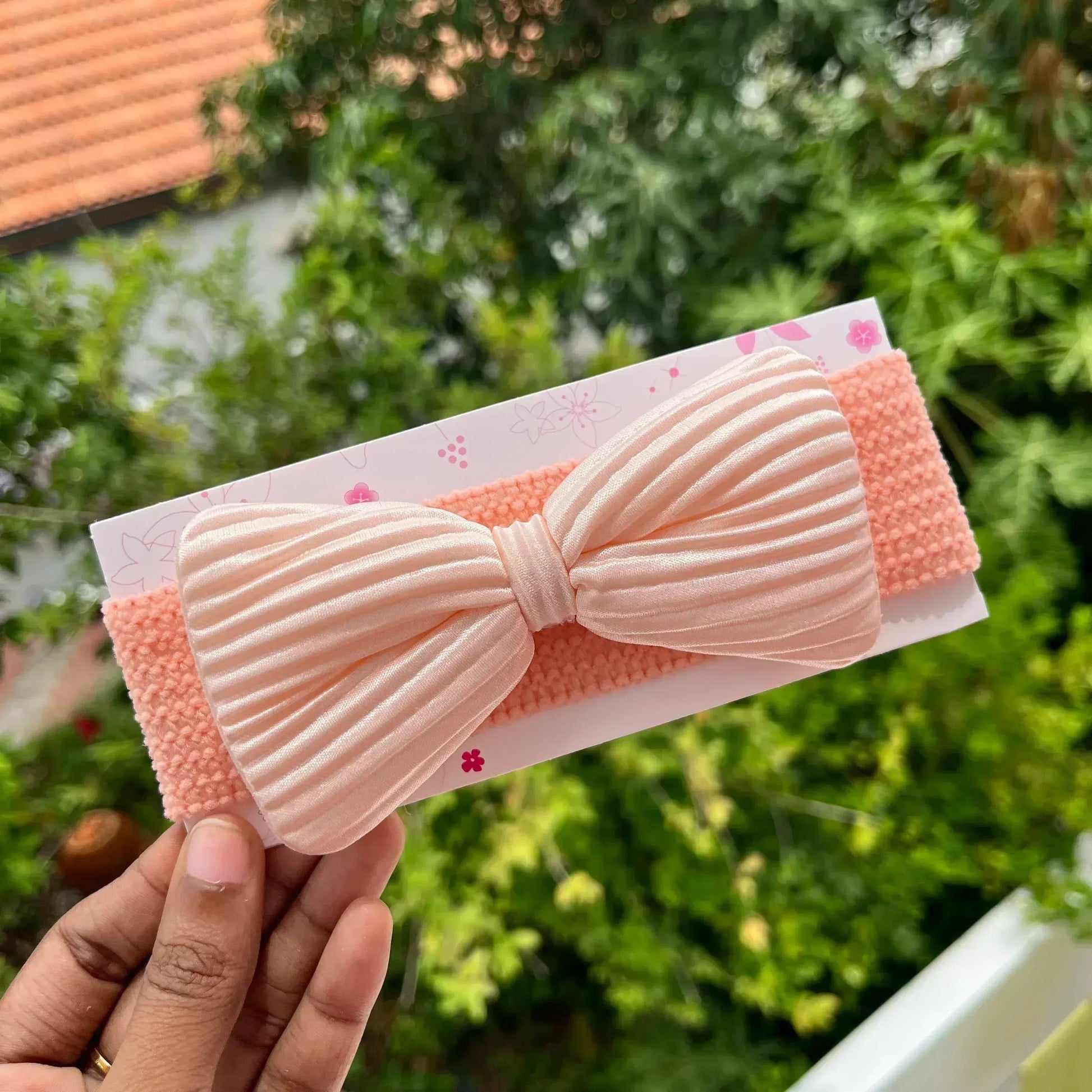 Head Band with Bow Orange