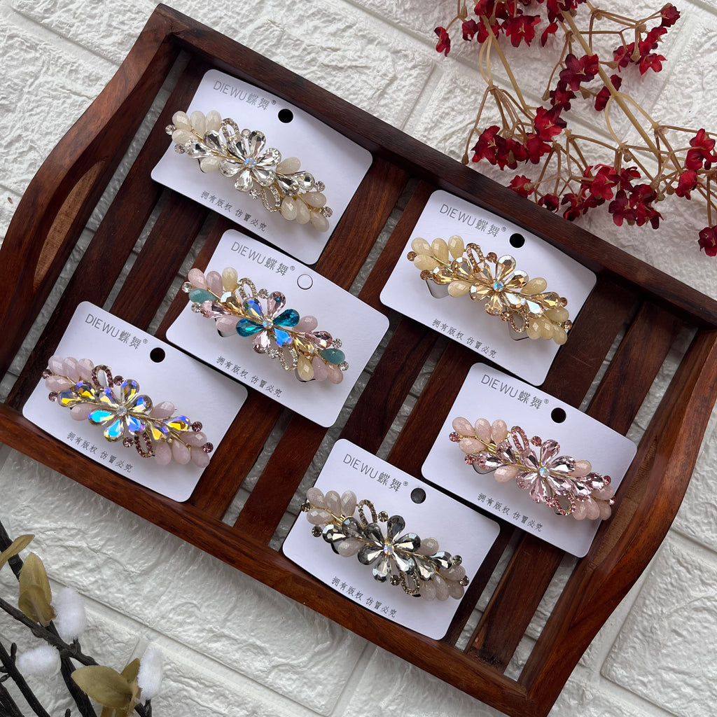 Crystal Petal Center Clip