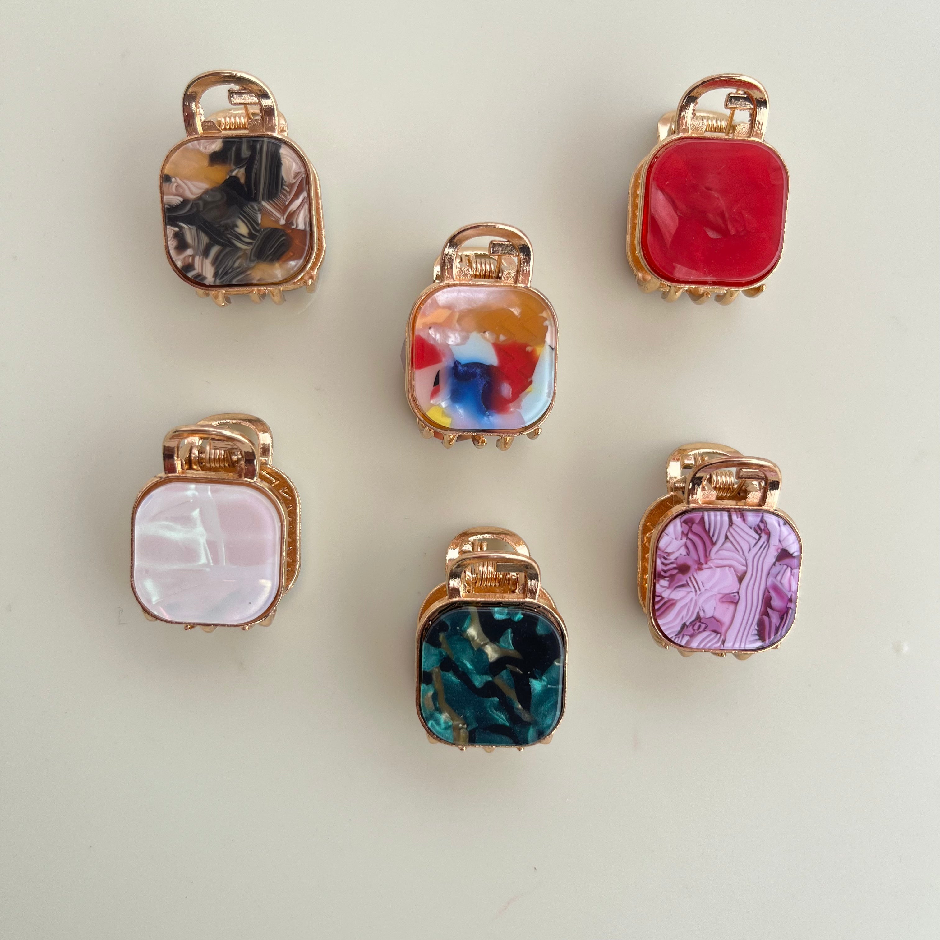 Marble Hair Claw - Square