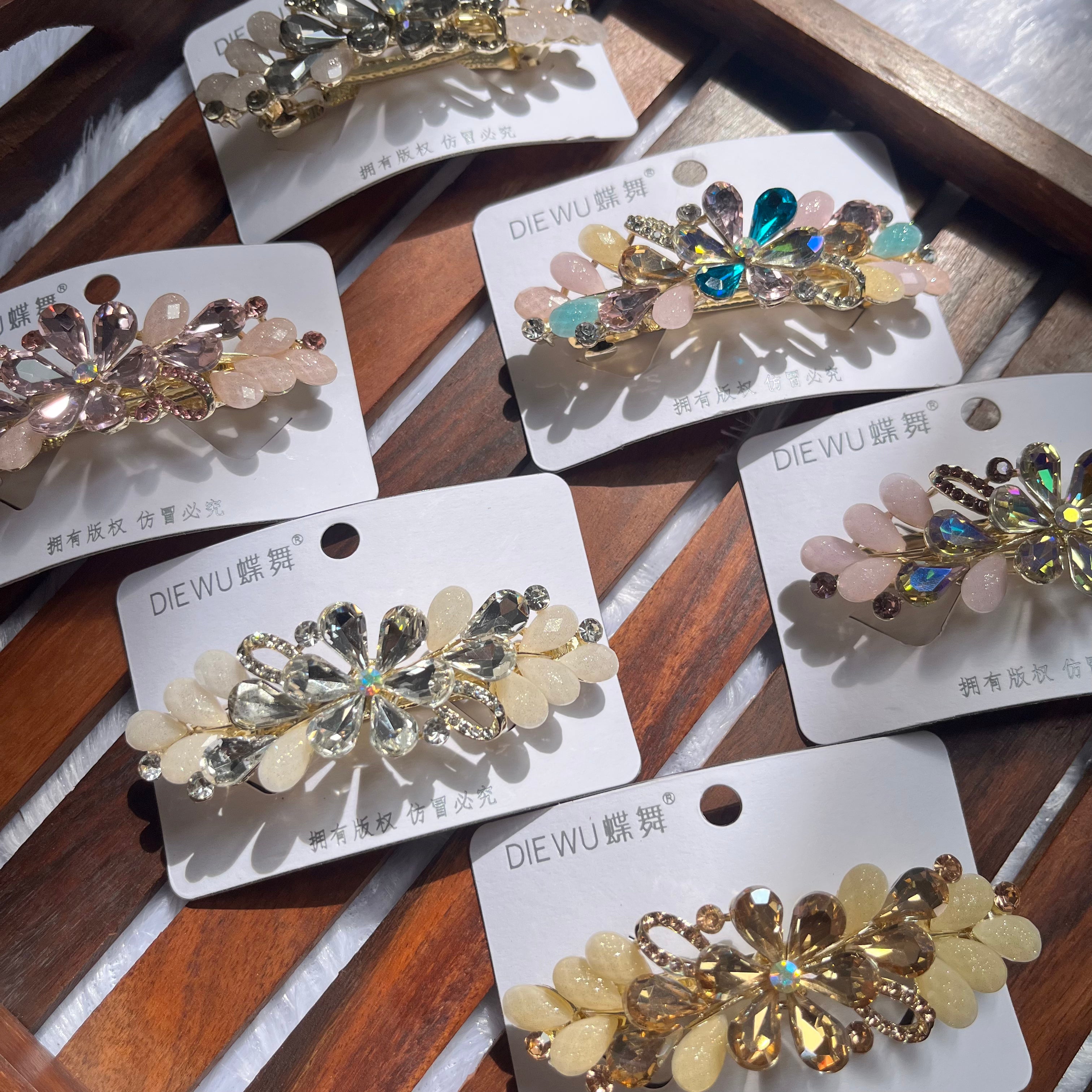 Crystal Petal Center Clip