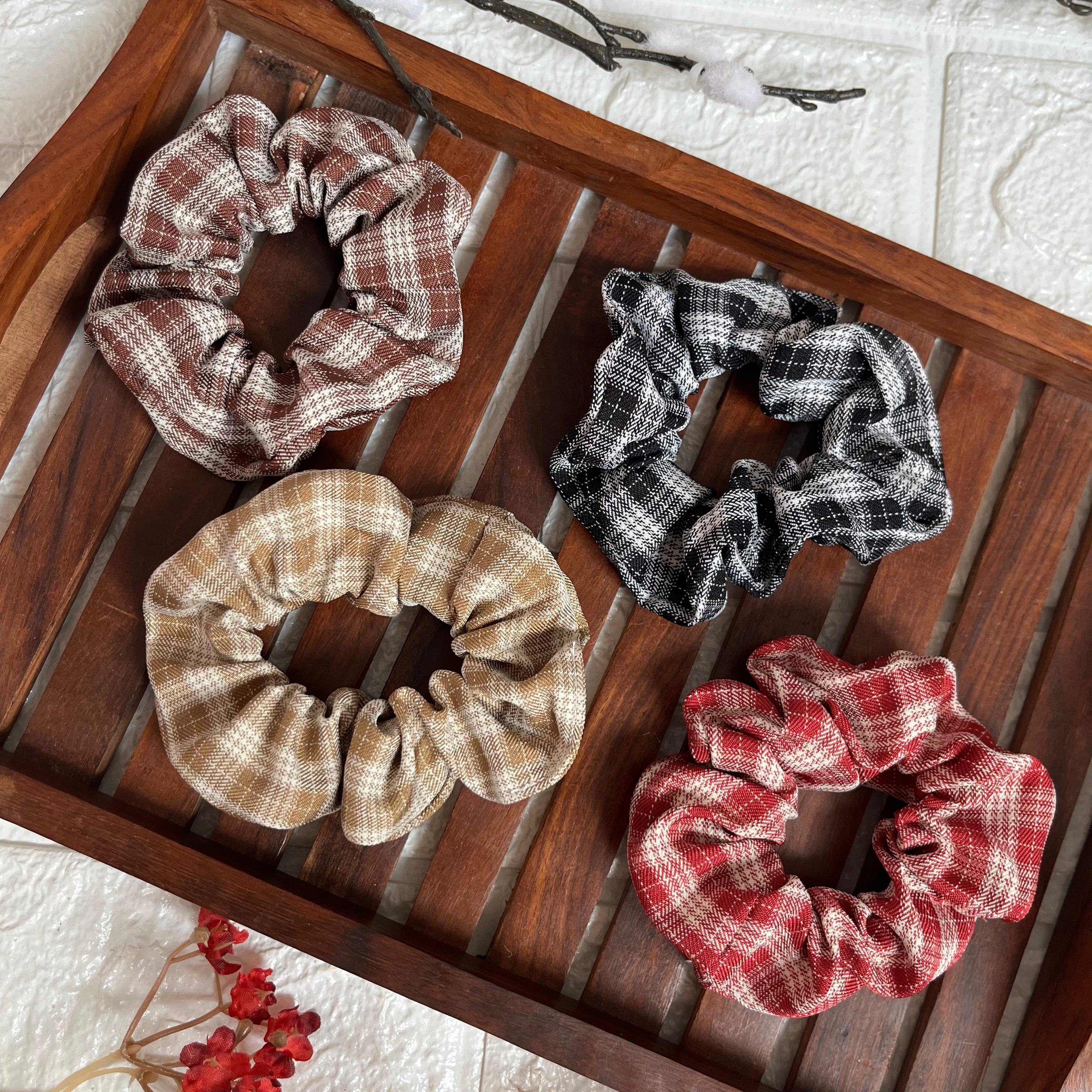 Autumn Checks Scrunchie