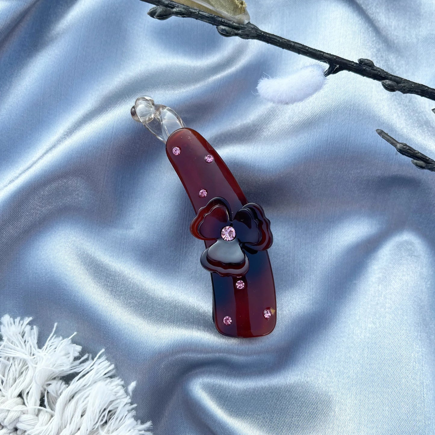 Flora Banana Clip (9cm) Maroon