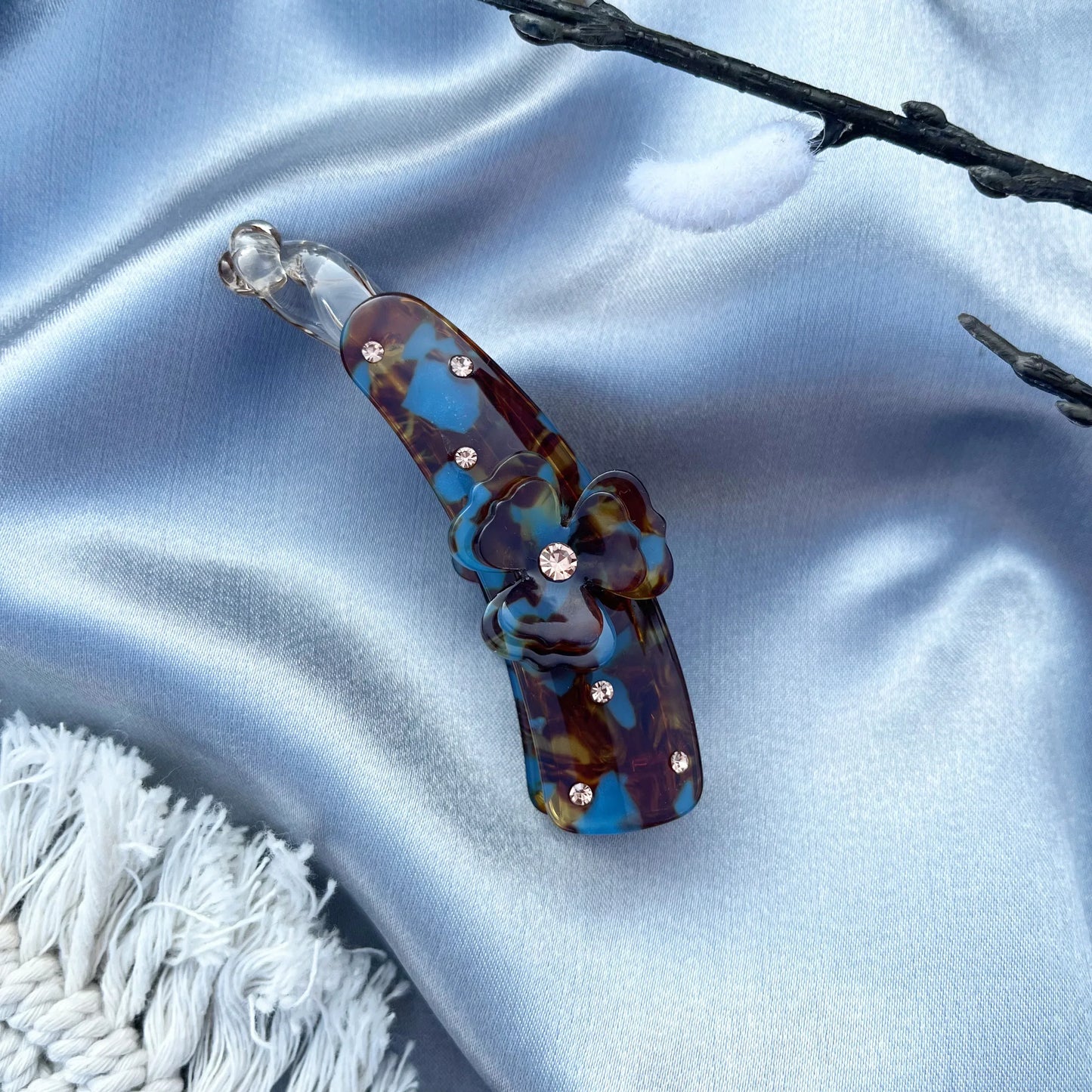Flora Banana Clip (9cm) Blue