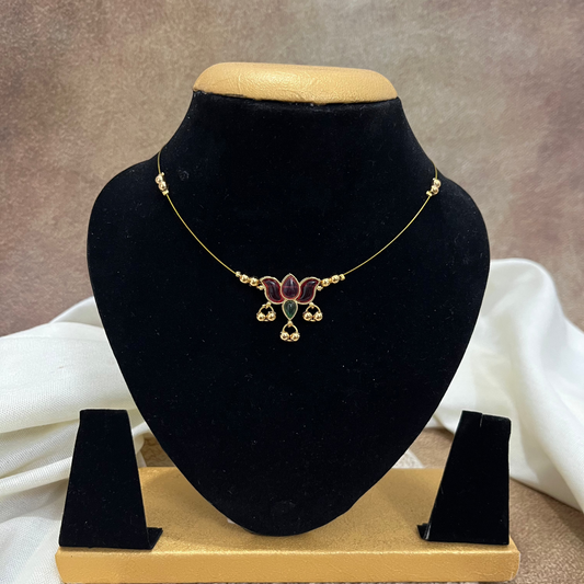 Lotus Pendant Necklace(No earrings)