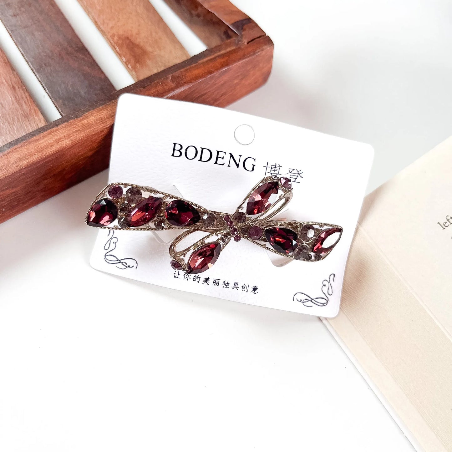 Dragonfly Crystal Barrette