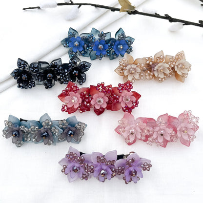 Faceted Leaf Bloom Barrette - 6 cm