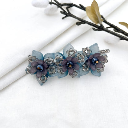 Faceted Leaf Bloom Barrette - 6 cm