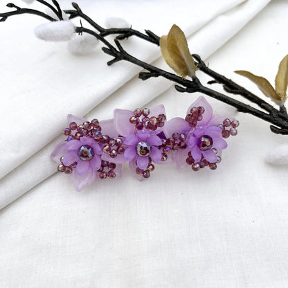 Faceted Leaf Bloom Barrette - 6 cm
