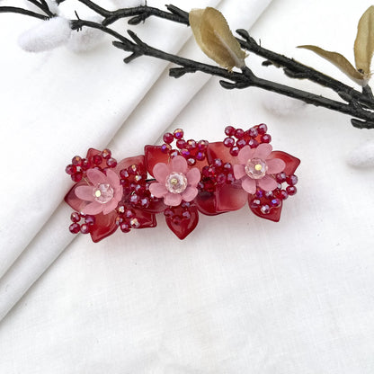 Faceted Leaf Bloom Barrette - 6 cm