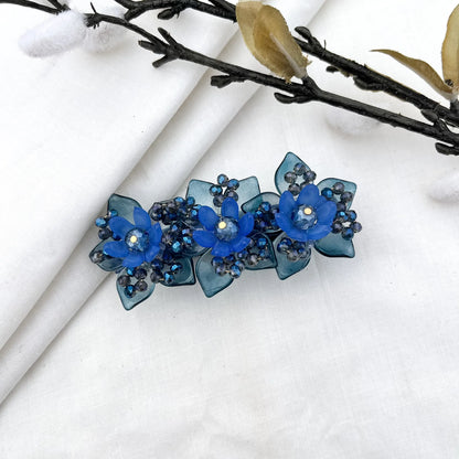 Faceted Leaf Bloom Barrette - 6 cm