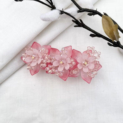 Faceted Leaf Bloom Barrette - 6 cm