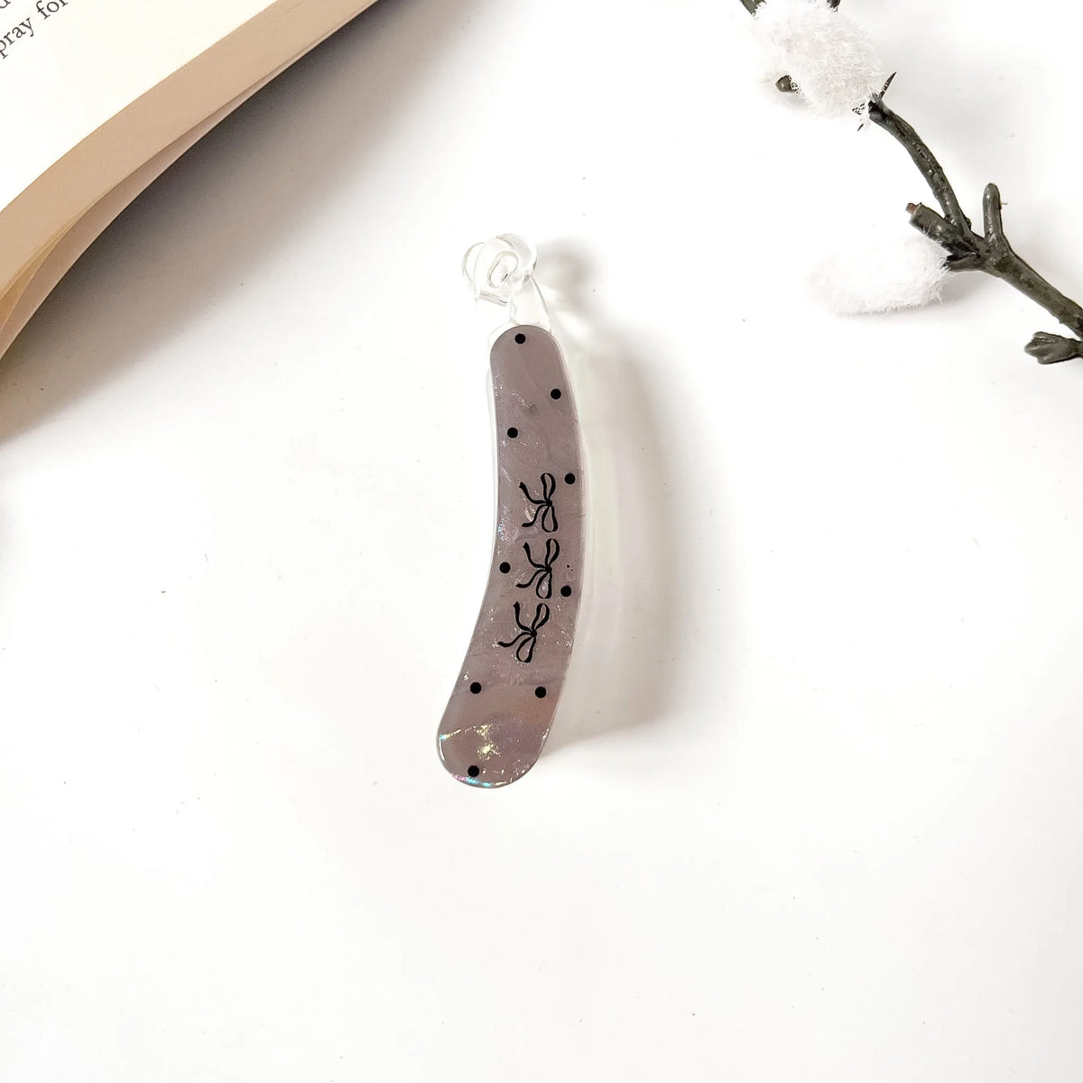 Polka Bow Lock Banana Clip - 8cm