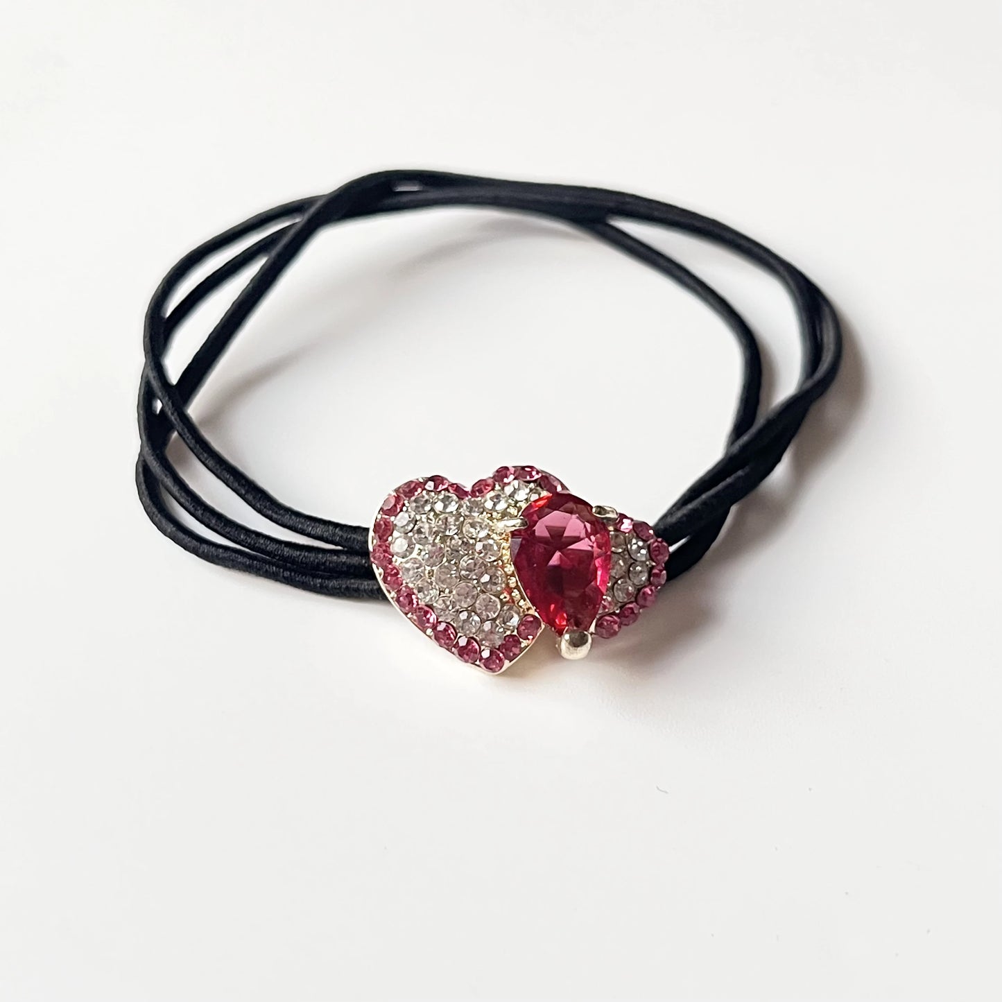 Duo Heart Hair Tie Pink