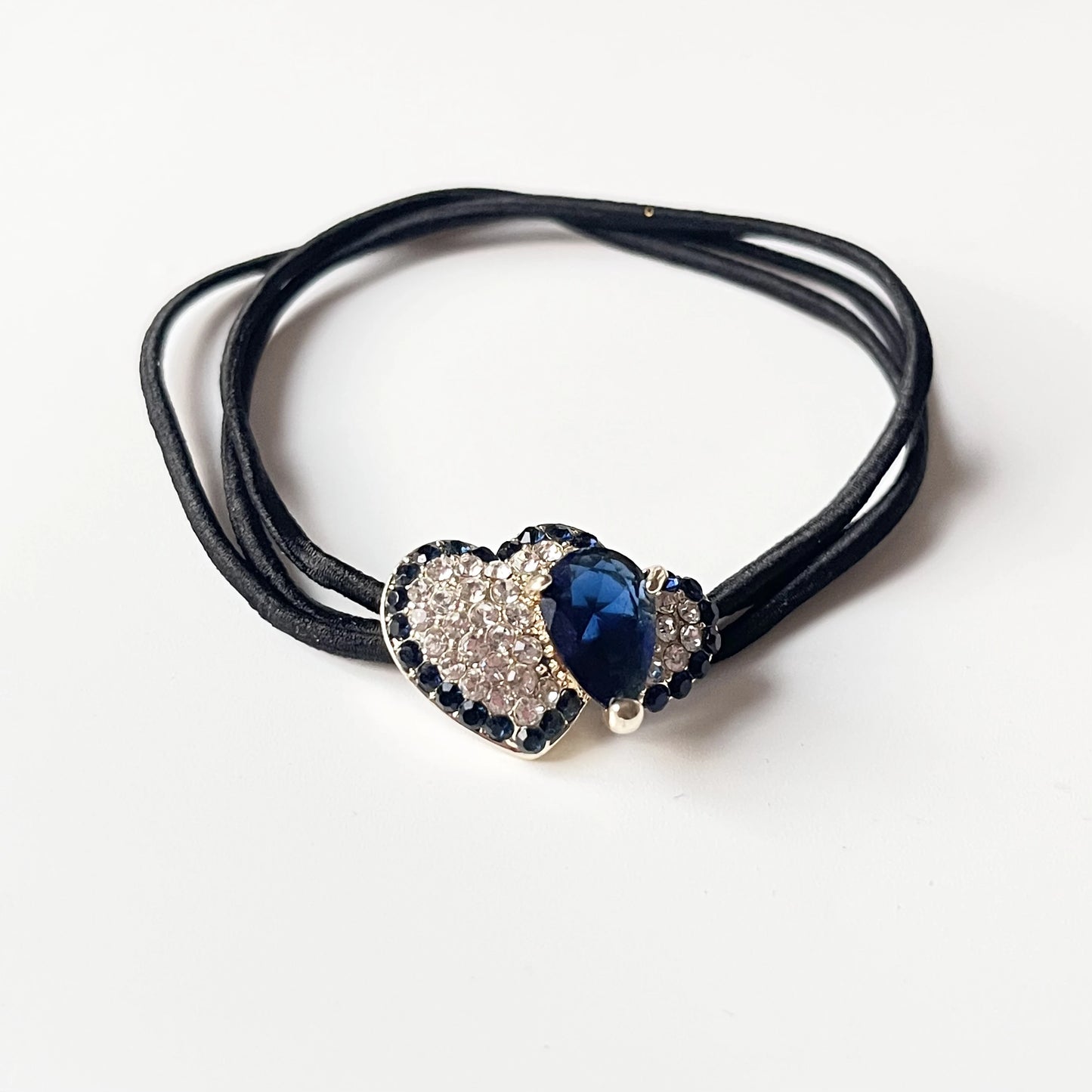 Duo Heart Hair Tie Blue
