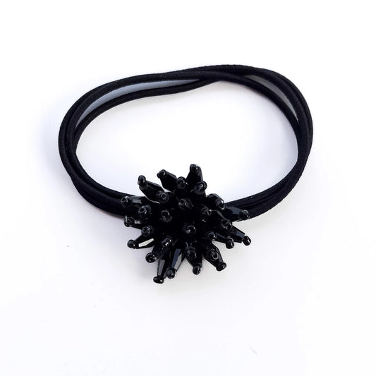 Jet Flower Hair Tie