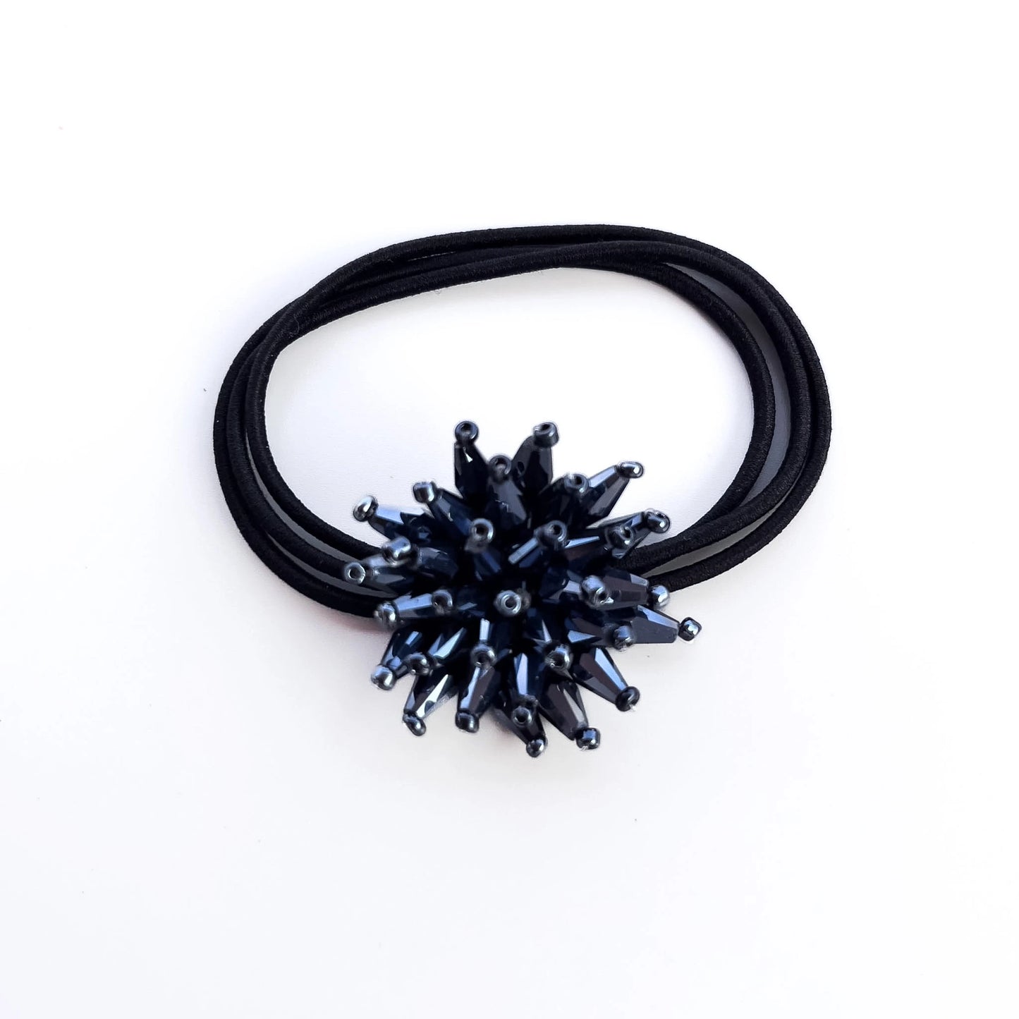Jet Flower Hair Tie
