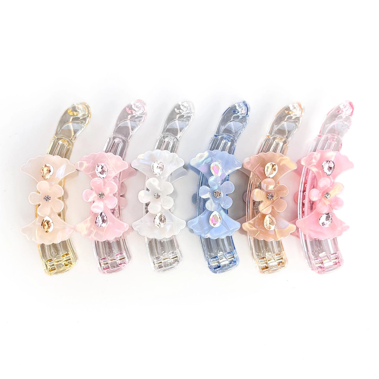 Pearl Petal Banana Hair Clip – Elegant 9cm