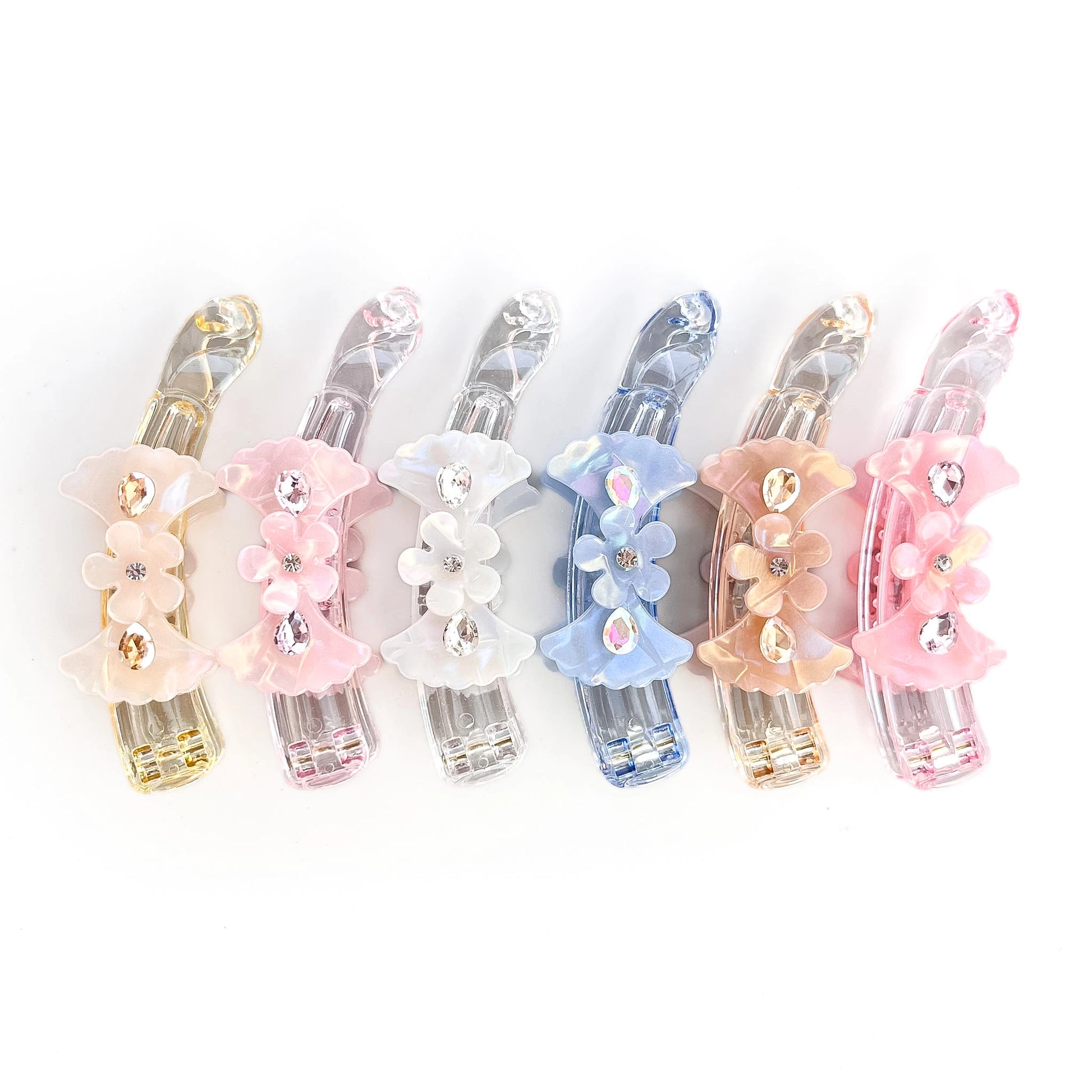 Pearl Petal Banana Hair Clip – Elegant 9cm