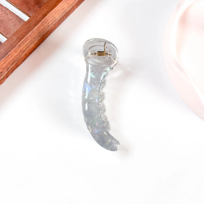 Blue grey aurora iridescent banana clip large banana clip for thick curly hair