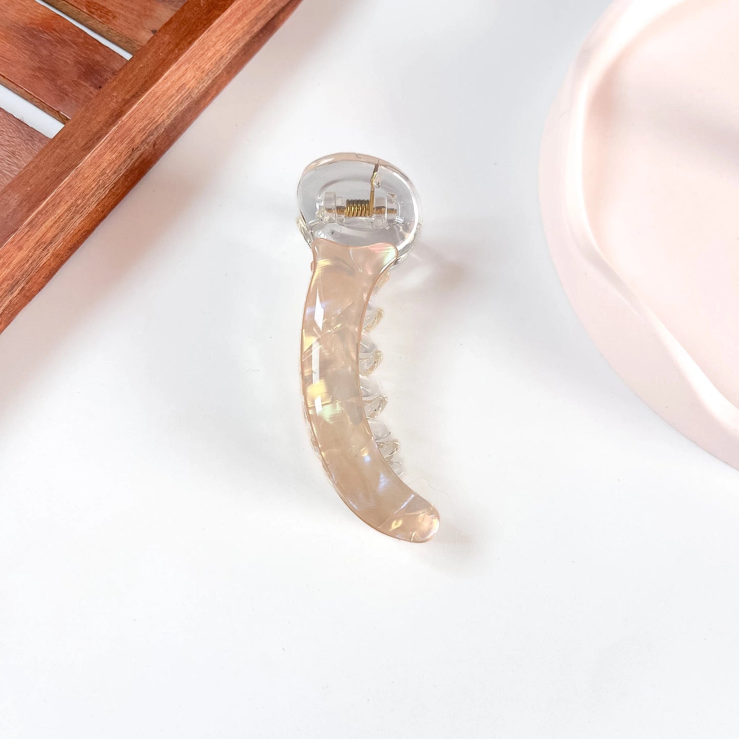 Champagne aurora iridescent banana clip large banana clip for curly and thick hair