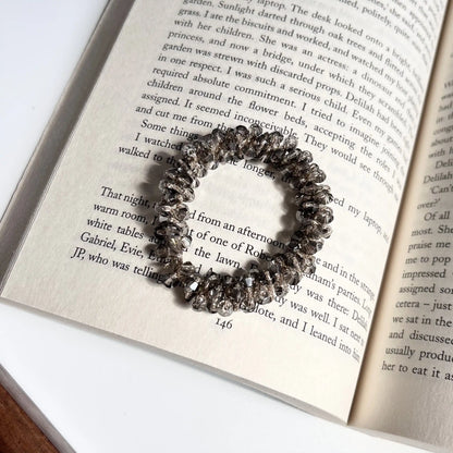 Beaded Hair Tie Grey