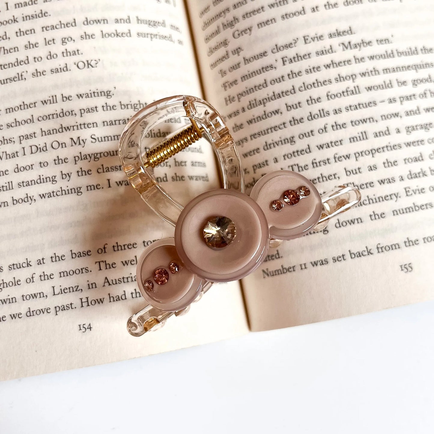 Bubble Rhinestone Claw Clip Brown