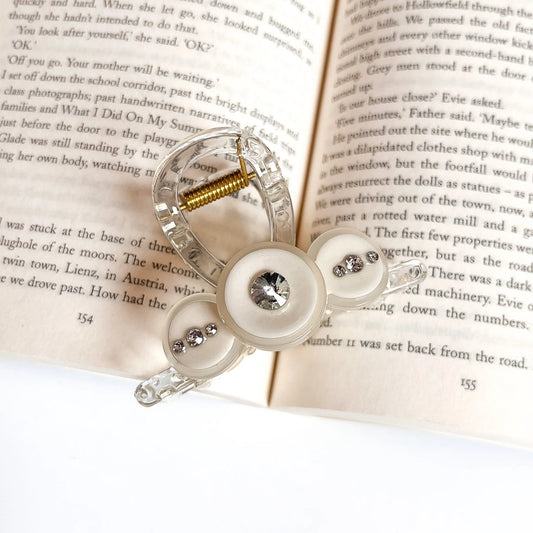 Bubble Rhinestone Claw Clip Ivory