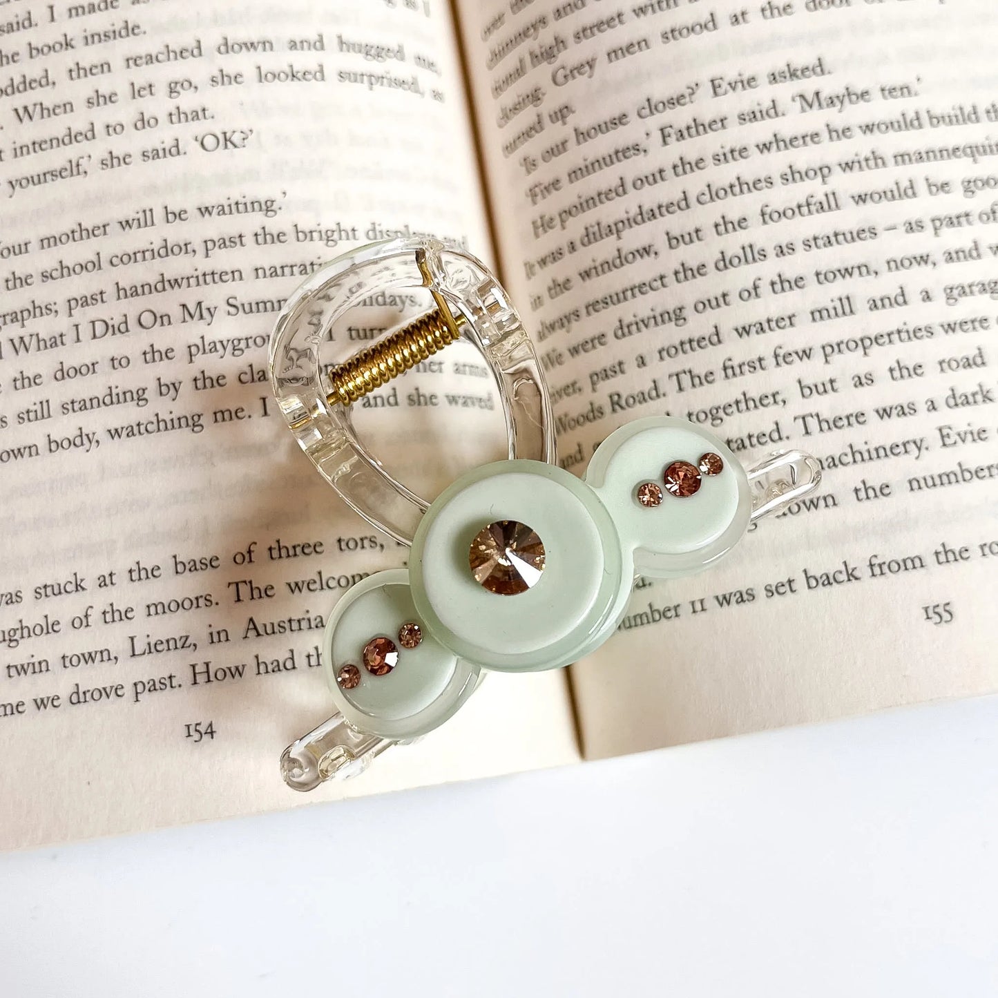 Bubble Rhinestone Claw Clip Green
