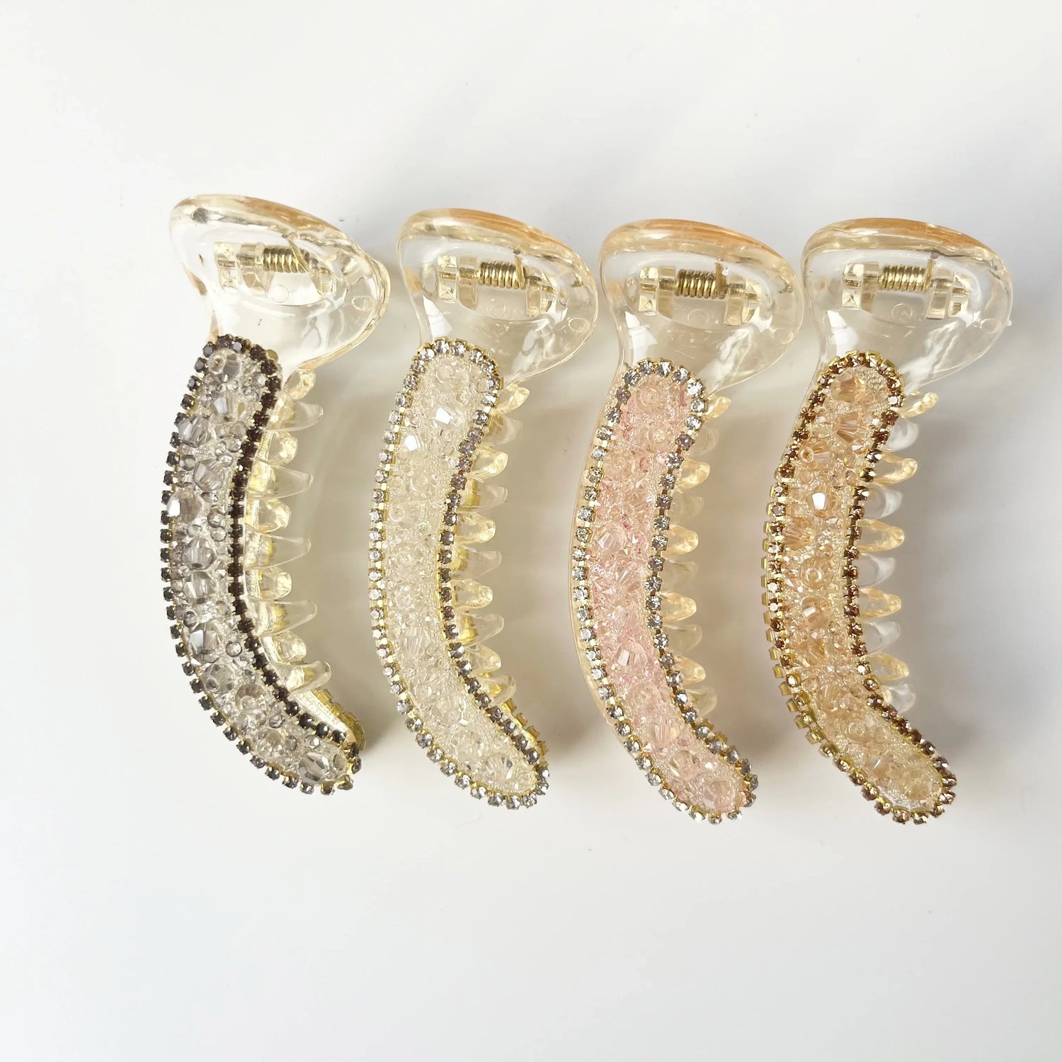 Crystal banana clip 8cm rhinestone embellished all colours